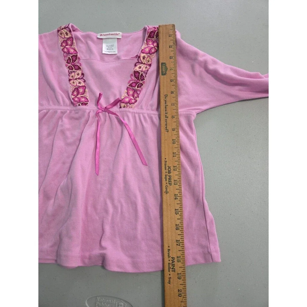 American Girl Pink Butterfly Long Sleeve Top Shirt Size Medium 10/12